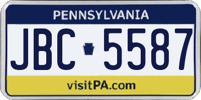 PA license plate JBC5587