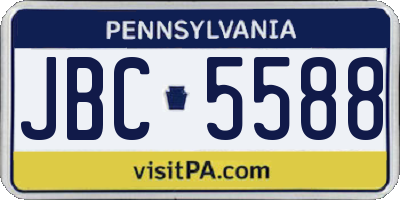 PA license plate JBC5588