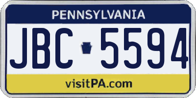 PA license plate JBC5594