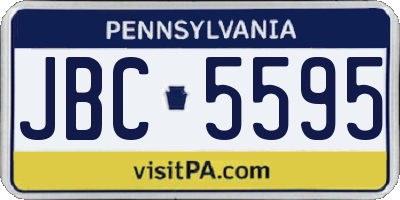 PA license plate JBC5595