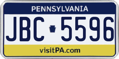 PA license plate JBC5596