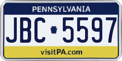 PA license plate JBC5597