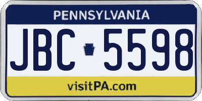 PA license plate JBC5598