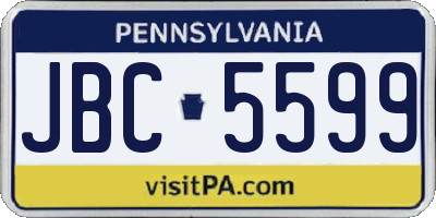 PA license plate JBC5599