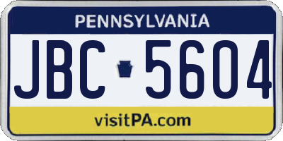 PA license plate JBC5604