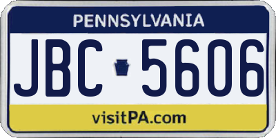 PA license plate JBC5606