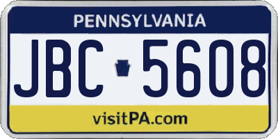PA license plate JBC5608