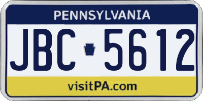 PA license plate JBC5612