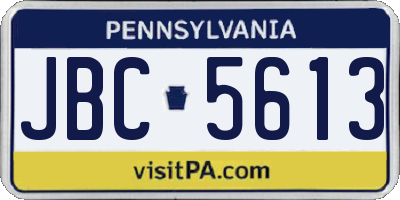 PA license plate JBC5613