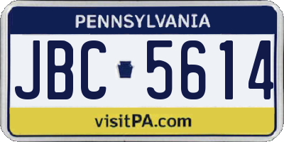 PA license plate JBC5614