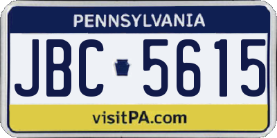 PA license plate JBC5615