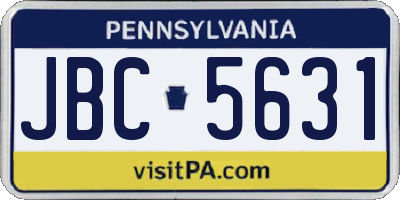 PA license plate JBC5631