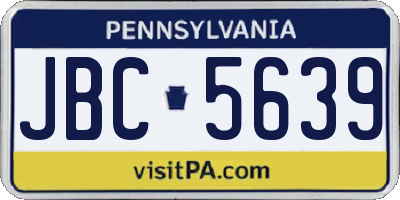 PA license plate JBC5639