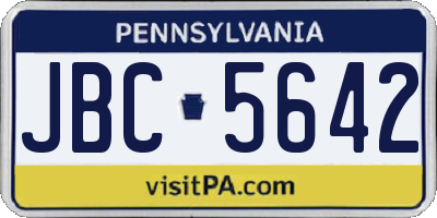 PA license plate JBC5642