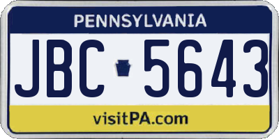 PA license plate JBC5643