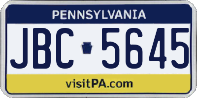 PA license plate JBC5645