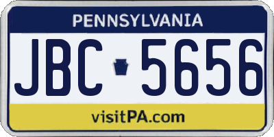 PA license plate JBC5656