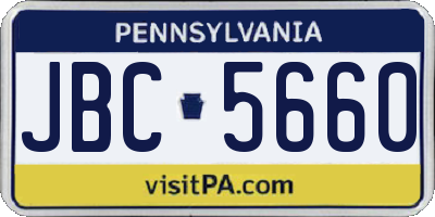 PA license plate JBC5660