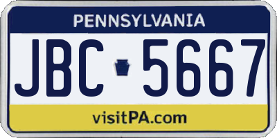 PA license plate JBC5667