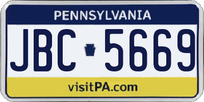 PA license plate JBC5669