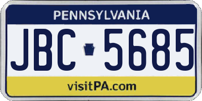 PA license plate JBC5685