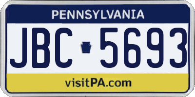 PA license plate JBC5693
