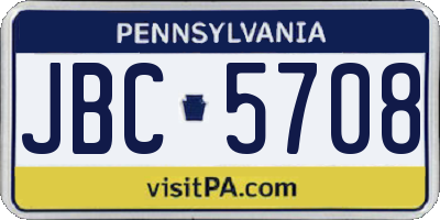 PA license plate JBC5708