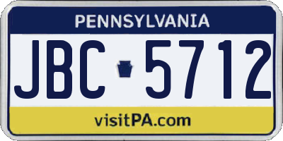 PA license plate JBC5712