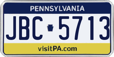 PA license plate JBC5713