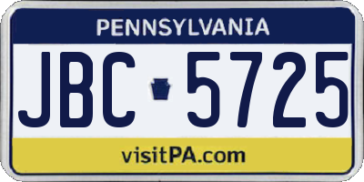 PA license plate JBC5725