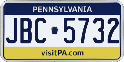 PA license plate JBC5732