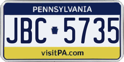 PA license plate JBC5735