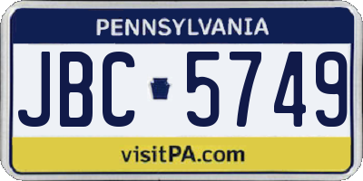 PA license plate JBC5749