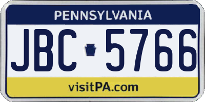 PA license plate JBC5766