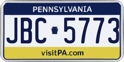 PA license plate JBC5773