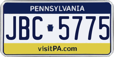 PA license plate JBC5775