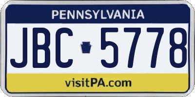 PA license plate JBC5778