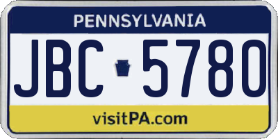 PA license plate JBC5780