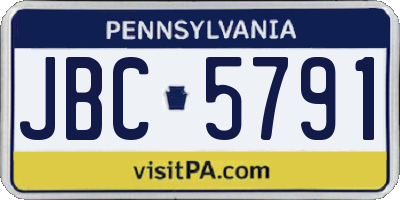 PA license plate JBC5791