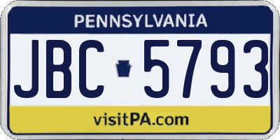 PA license plate JBC5793