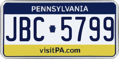 PA license plate JBC5799