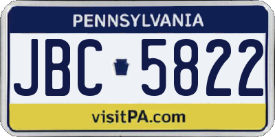 PA license plate JBC5822