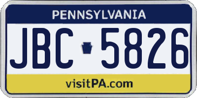 PA license plate JBC5826