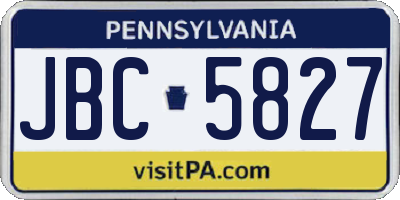 PA license plate JBC5827