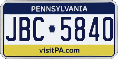 PA license plate JBC5840