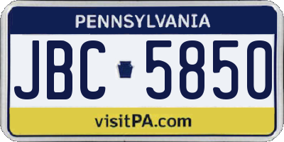 PA license plate JBC5850