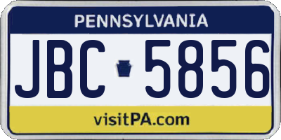 PA license plate JBC5856