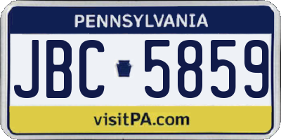 PA license plate JBC5859