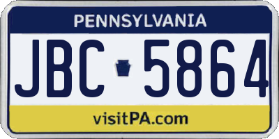 PA license plate JBC5864