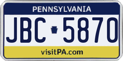 PA license plate JBC5870